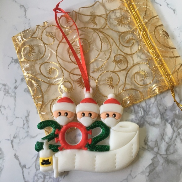 Family of 3 2020 Coronavirus Quarantine Ornament - Picture 7 of 7